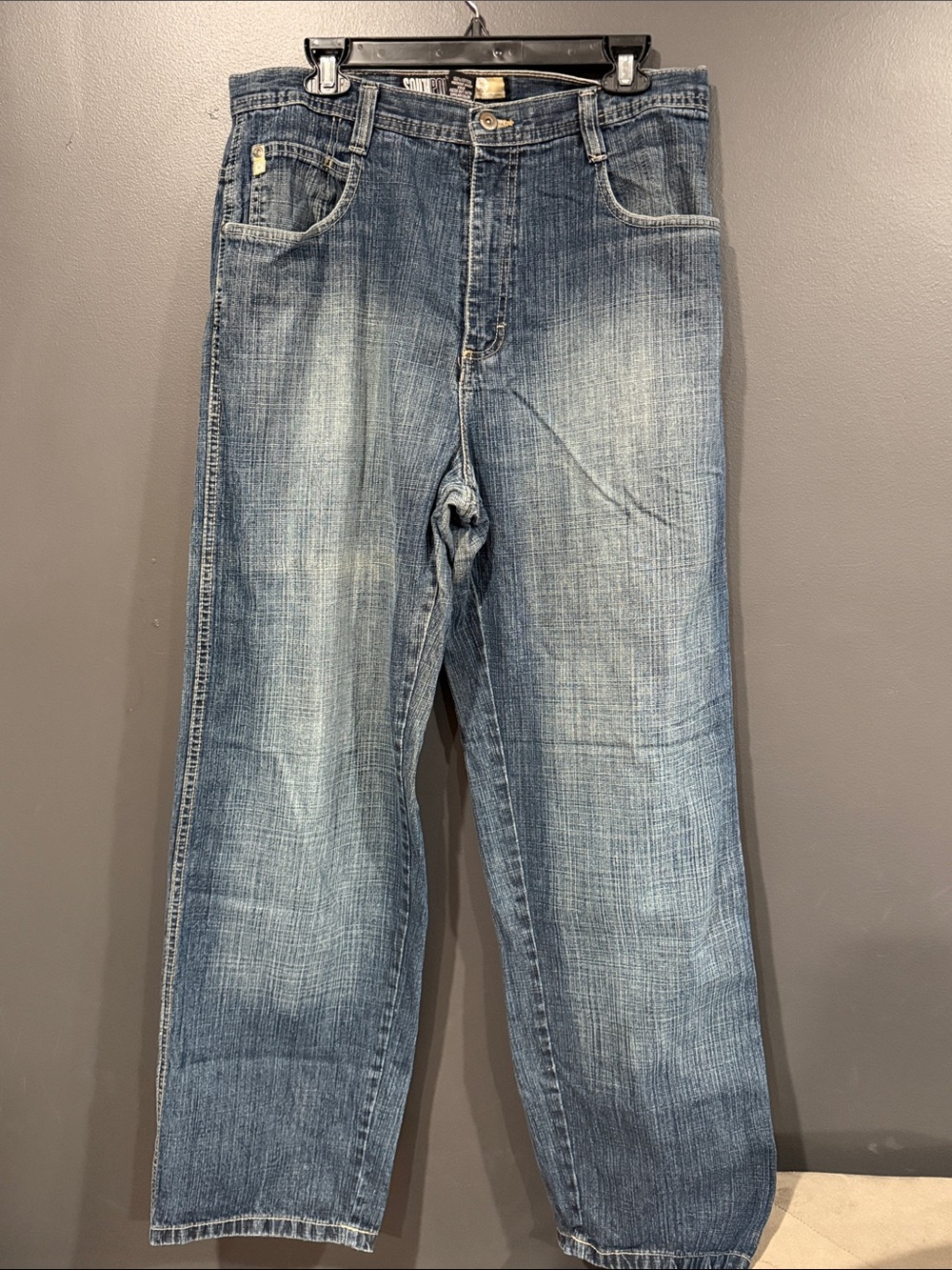 South Pole Men's Light Blue Relaxed Straight Jeans